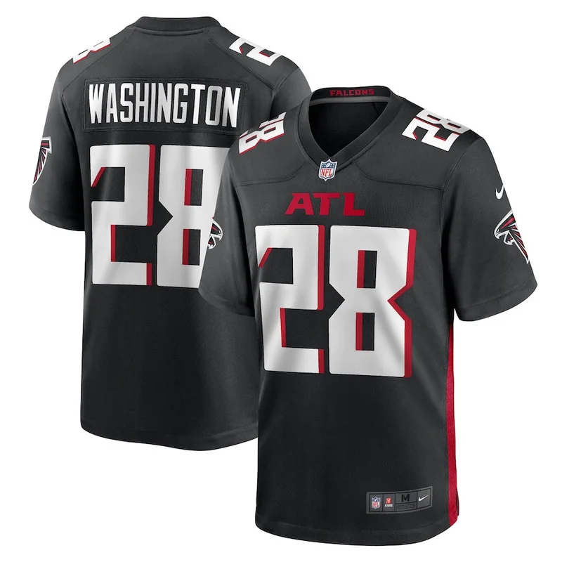 Carlos Washington 28 Atlanta Falcons Game Jersey - Black