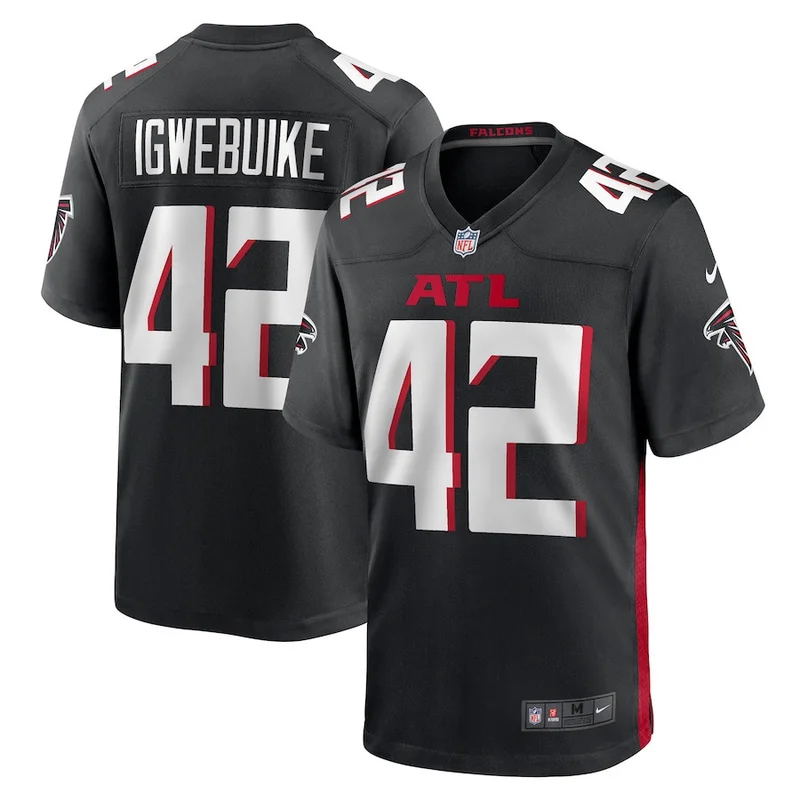 Godwin Igwebuike 42 Atlanta Falcons Game Jersey - Black