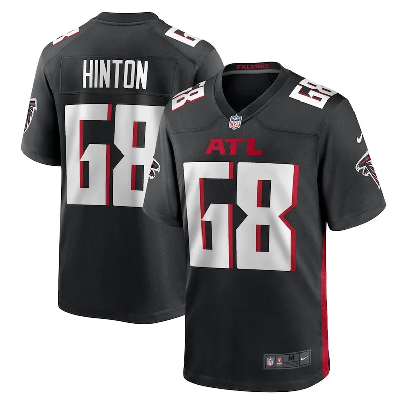 Kyle Hinton 68 Atlanta Falcons Jersey Team Game - Black