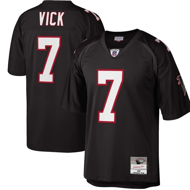 Michael Vick Atlanta Falcons Jersey Big & Tall 2002 Retired Player - Black