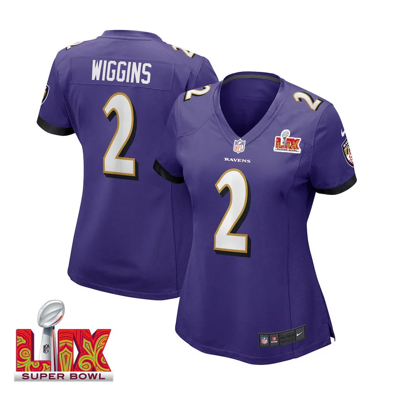 Nate Wiggins #2 Baltimore Ravens Jersey Super Bowl LIX - Purple