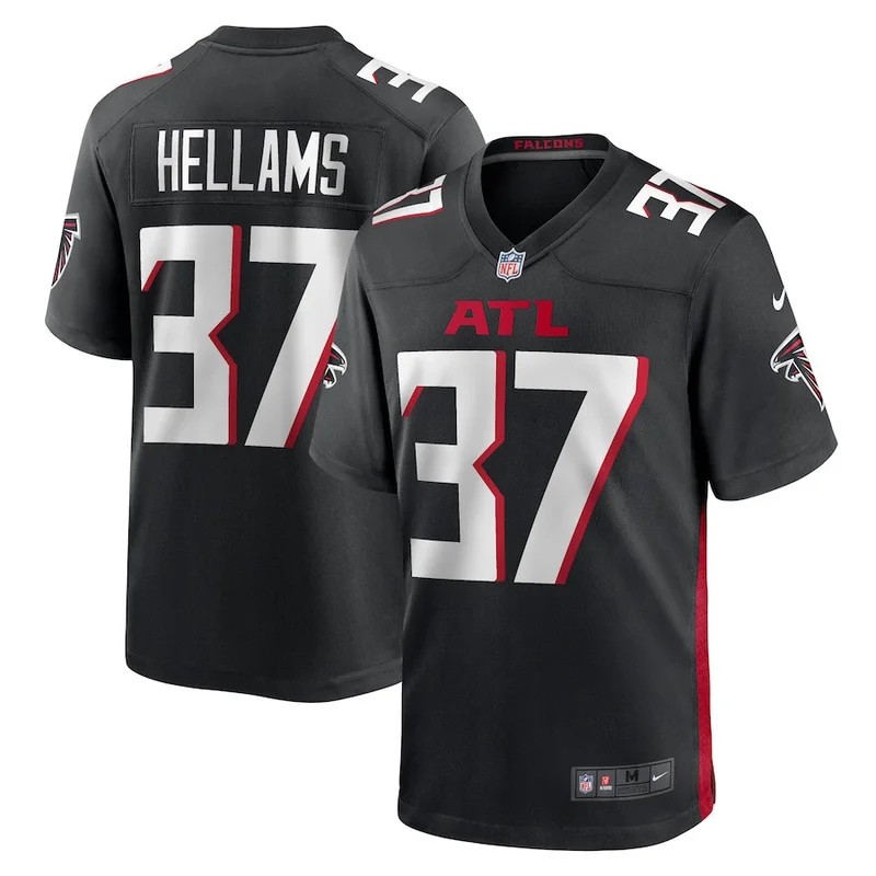 DeMarcco Hellams 37 Atlanta Falcons Jersey Team Game - Black