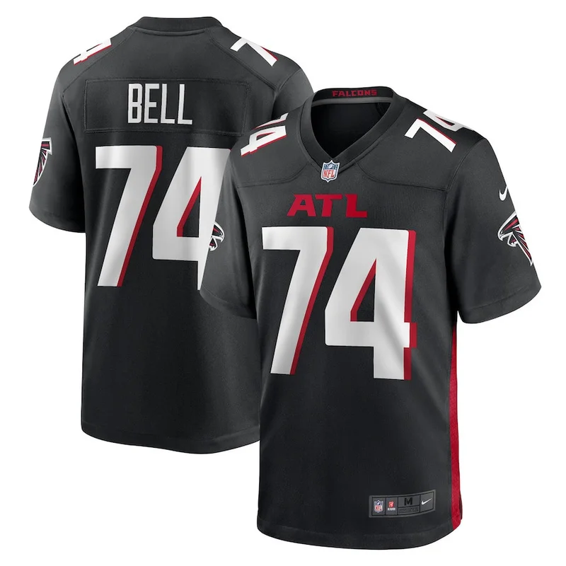 Travis Bell 74 Atlanta Falcons Game Jersey - Black