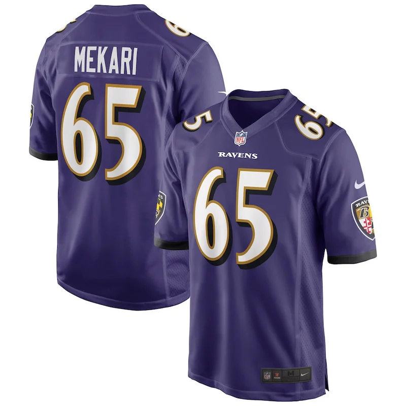 Patrick Mekari 65 Baltimore Ravens Game Jersey - Purple