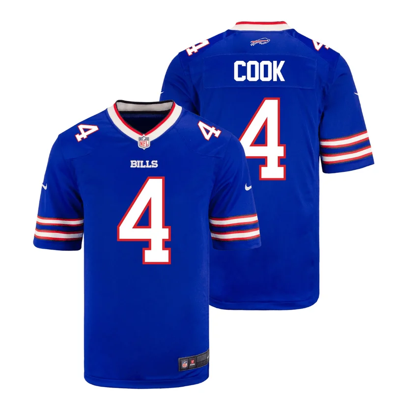 James Cook 28 Buffalo Bills Game Jersey - Red - Image 2