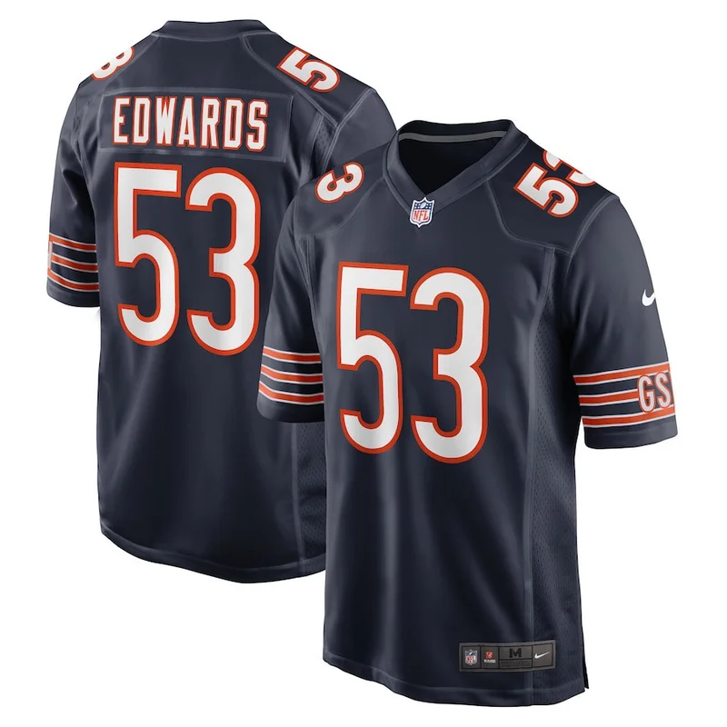 Teven Jenkins 76 Chicago Bears Game Jersey - Navy - Image 2