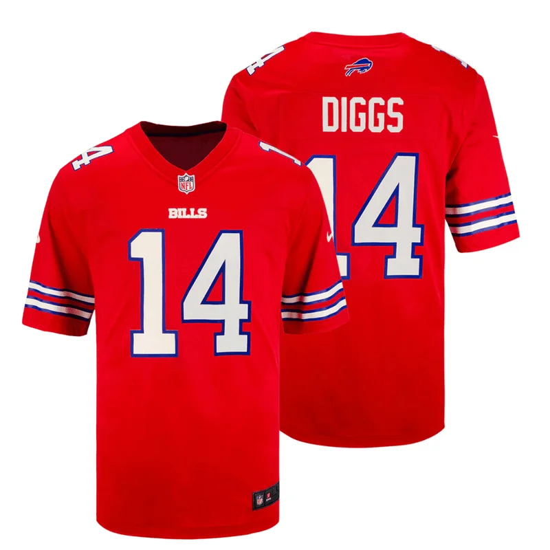 Stefon Diggs 14 Buffalo Bills Jersey Alternate Game - Red