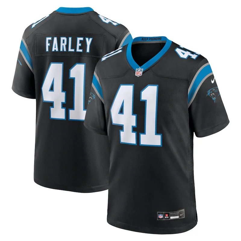 Matthias Farley 41 Carolina Panthers Game Jersey - Black