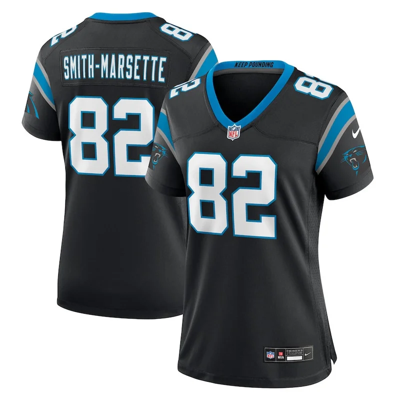Ihmir Smith-Marsette 82 Carolina Panthers Jersey Team Game - Black