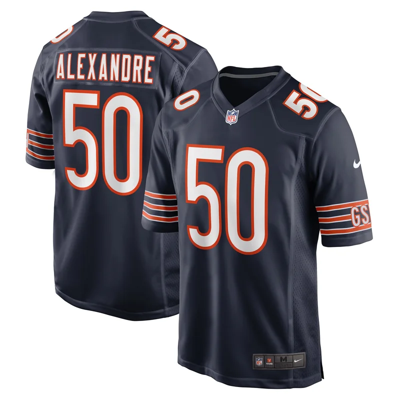 Deslin Alexandre Chicago Bears Jersey Team Game - Navy
