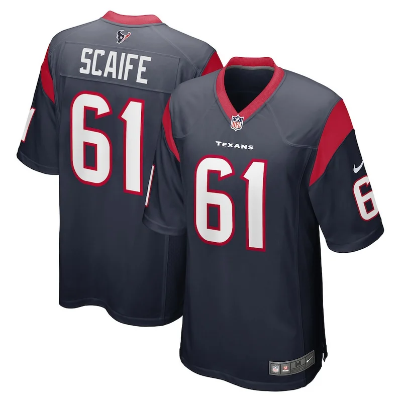 DJ Scaife Jr 61 Houston Texans Jersey Team Game - Navy