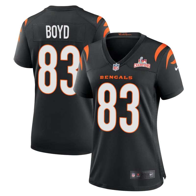 Super Bowl LVI Champions Cincinnati Bengals Jersey Tee Higgins 85 Black's - Image 4