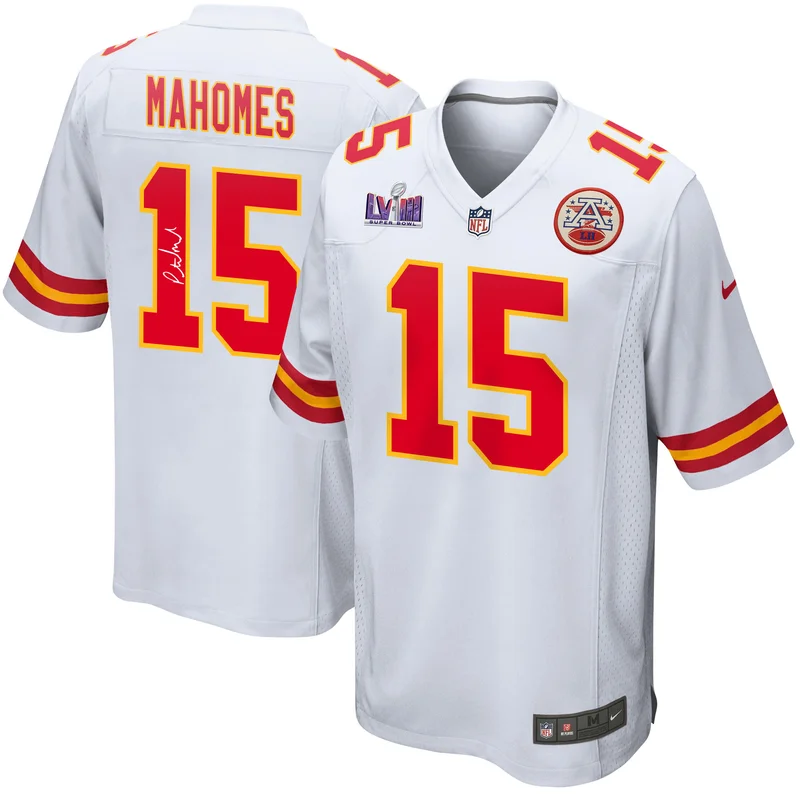 Patrick Mahomes 15 Signed Kansas City Chiefs Jersey Super Bowl LVIII Game - White