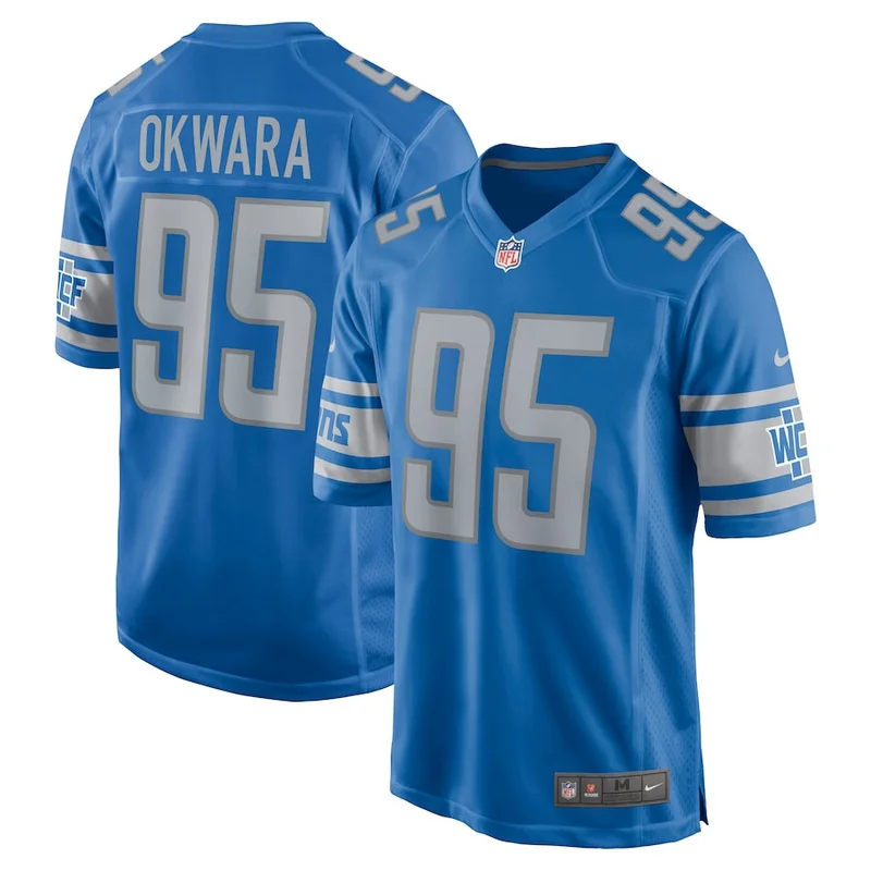 Penei Sewell 58 Detroit Lions Jersey Team Game - Blue - Image 3