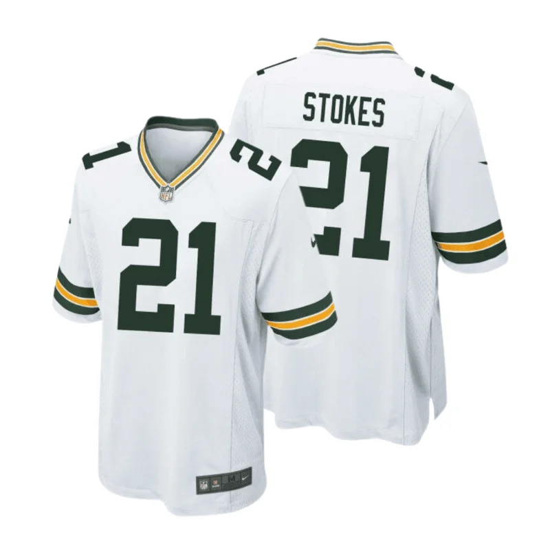 Eric Stokes 21 Green Bay Packers Jersey Away Game - White