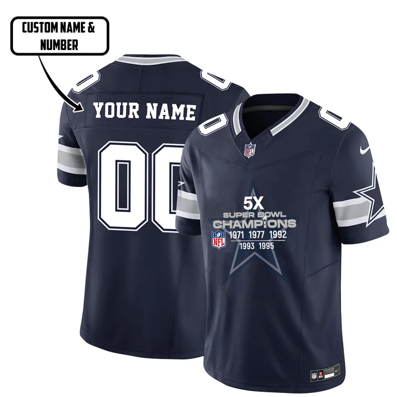 Dallas Cowboys Jersey 2023 Playoffs Iconic Game Custom - White - Image 2