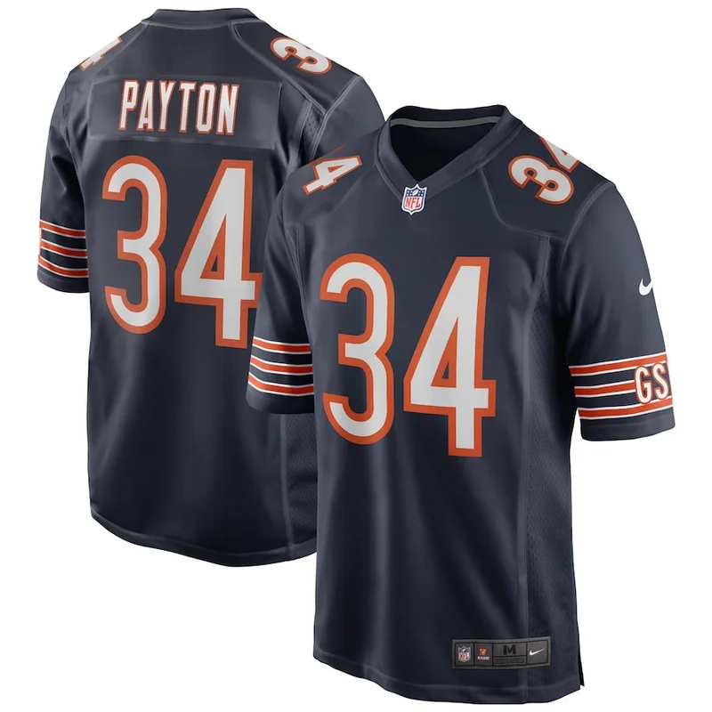 Walter Payton 34 Chicago Bears Game Jersey Retired - Navy