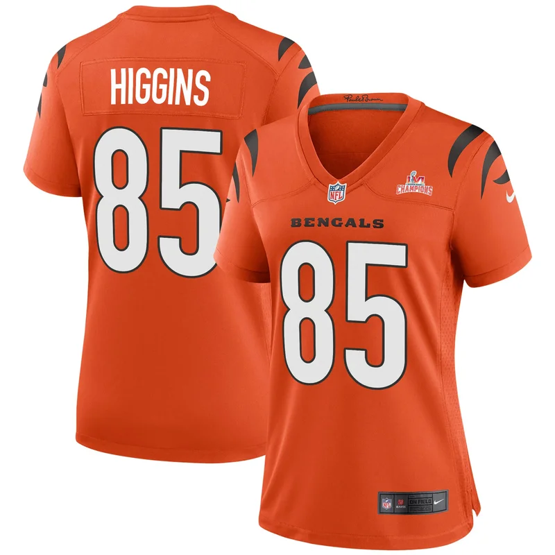 Super Bowl LVI Champions Cincinnati Bengals Jersey Tee Higgins 85 Black's - Image 2