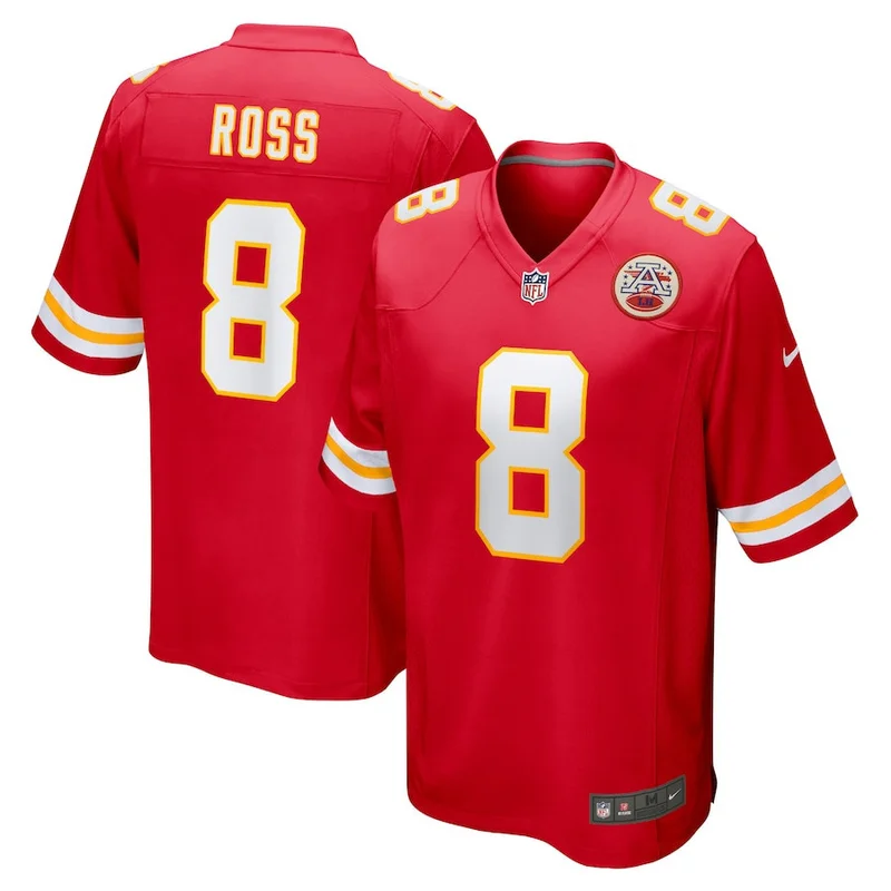 Justyn Ross 8 Kansas City Chiefs Jersey Home Game - Red
