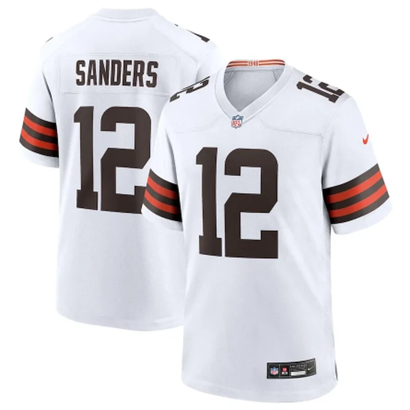 Cleveland Browns Jersey 12 Shedeur Sanders Orange 2025 Draft F.U.S.E Vapor Limited Stitched Football - Image 3
