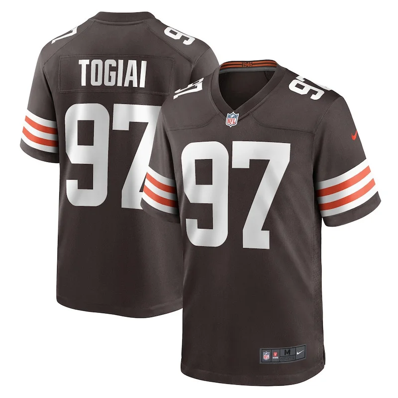 Tommy Togiai 97 Cleveland Browns Game Jersey - Brown