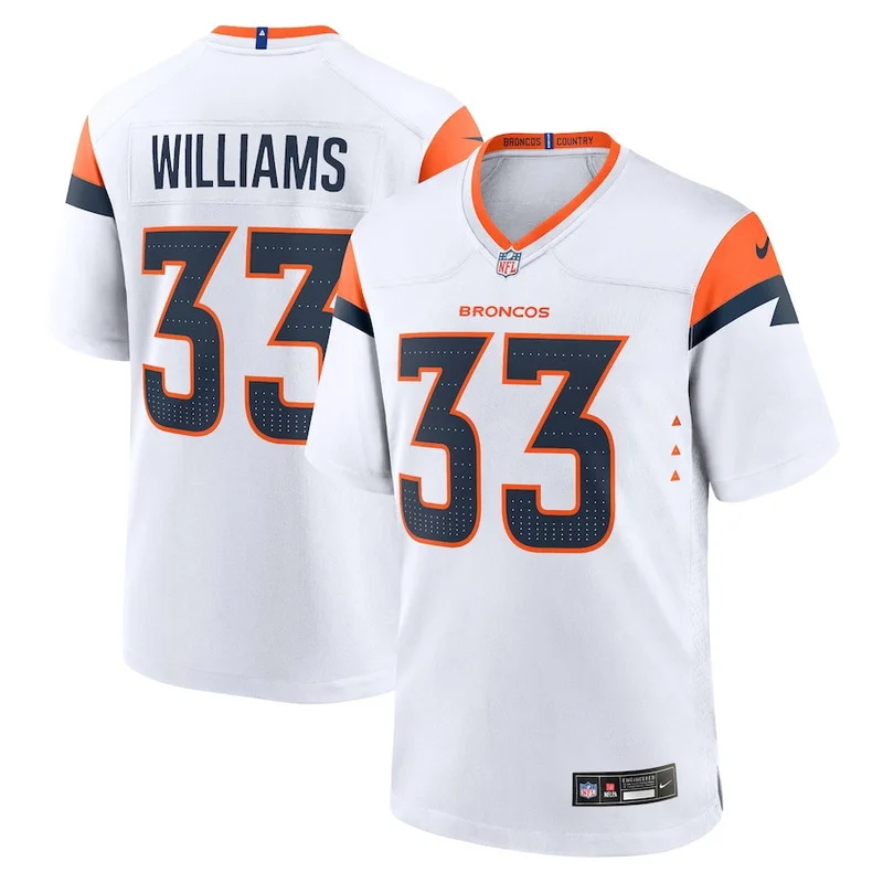 Javonte Williams 33 Denver Broncos Game Jersey - White