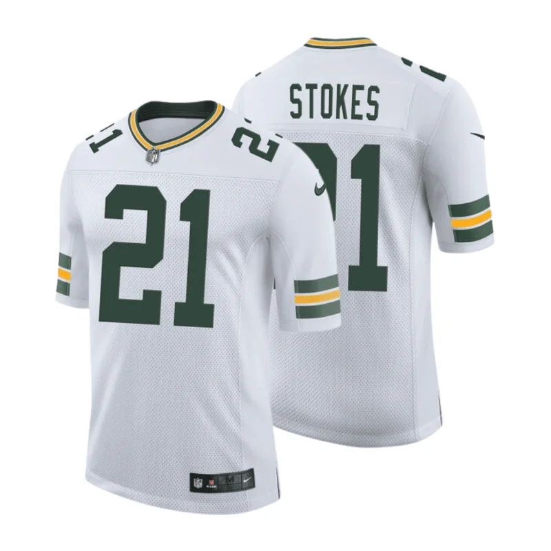 Eric Stokes 21 Green Bay Packers Jersey Away Game - White - Image 2