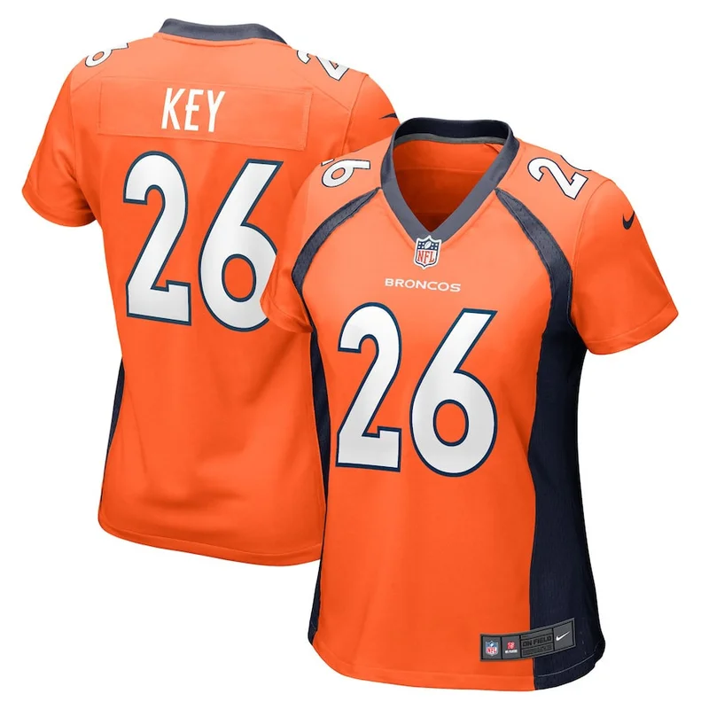 Devon Key 26 Denver Broncos Jersey Team Game - Orange