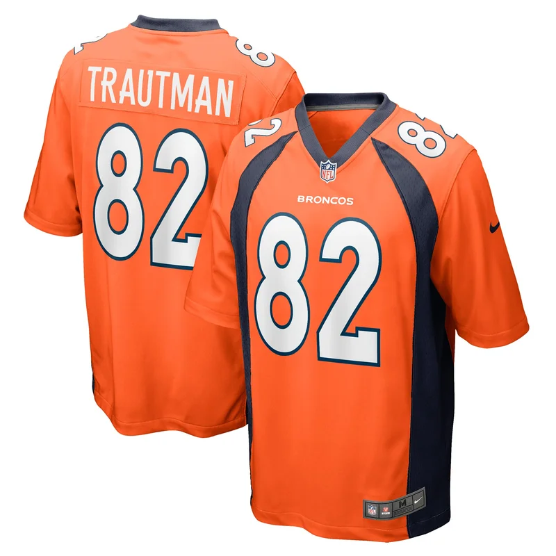 Adam Trautman Denver Broncos Jersey Team Game - Orange