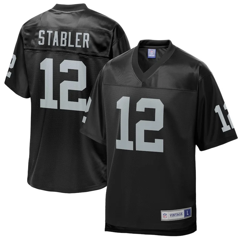 Ken Stabler 12 Las Vegas Raiders Jersey Pro Line Retired - Black