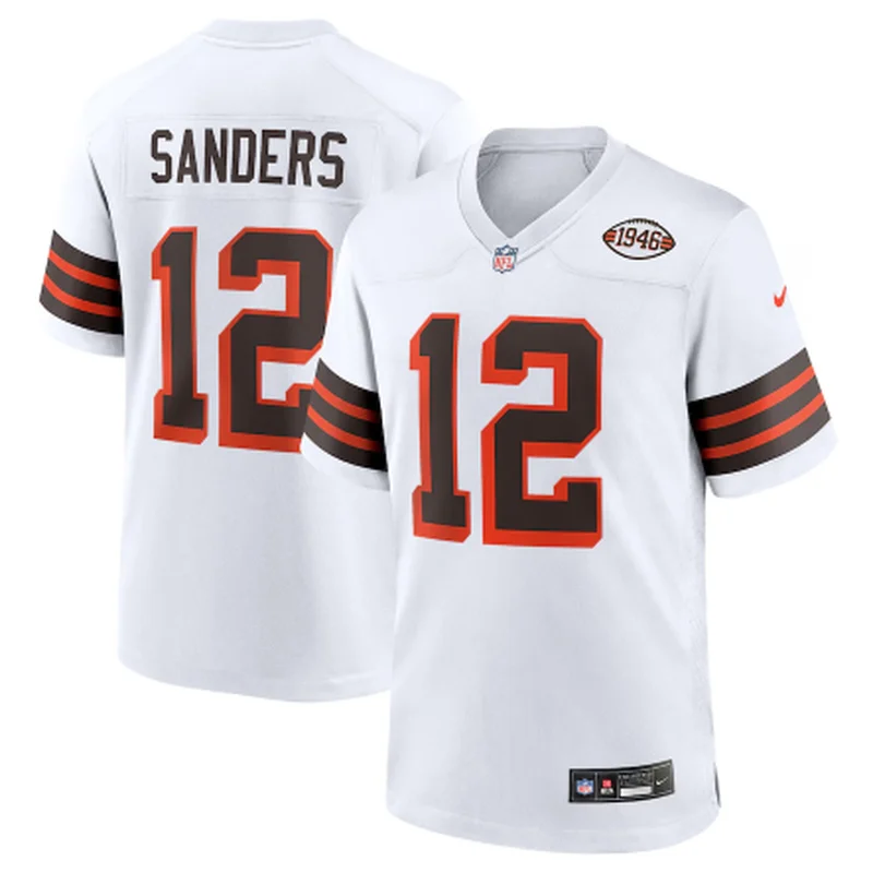 Cleveland Browns Jersey 12 Shedeur Sanders Orange 2025 Draft F.U.S.E Vapor Limited Stitched Football - Image 5