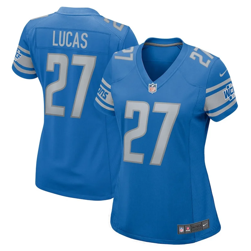 Chase Lucas 27 Detroit Lions Jersey Team Game - Blue