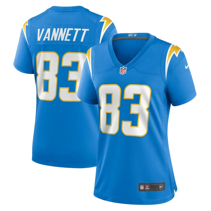 Nick Vannett 83 Los Angeles Chargers Jersey Team Game - Powder Blue