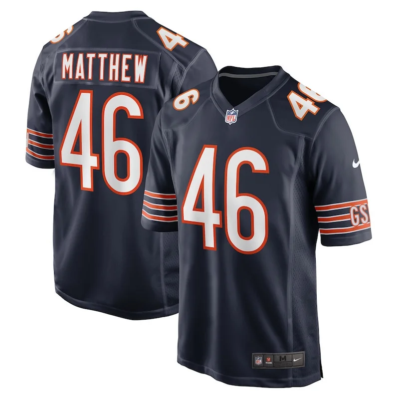 Christian Matthew 46 Chicago Bears Game Jersey - Navy
