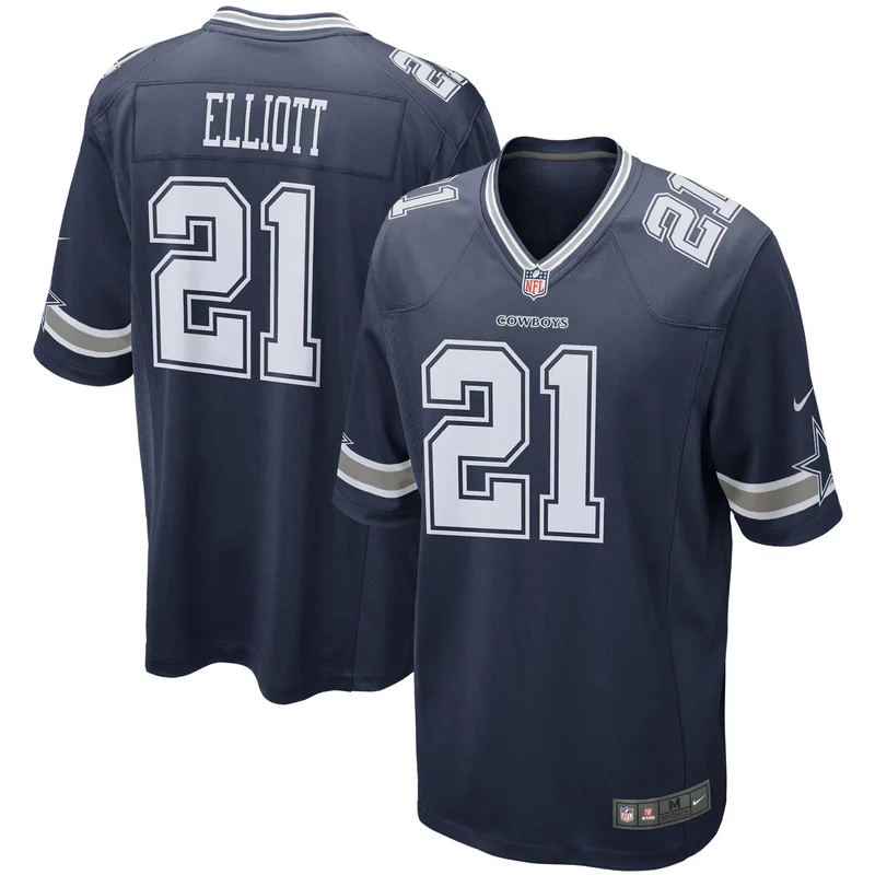 Ezekiel Elliott Dallas Cowboys Game Jersey Team - Navy
