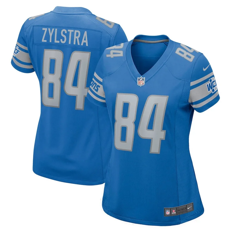 Shane Zylstra 84 Detroit Lions Game Jersey - Blue