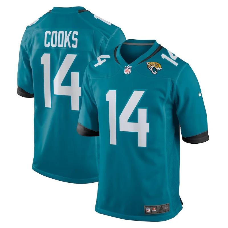 Elijah Cooks 14 Jacksonville Jaguars Jersey Team Game - Teal