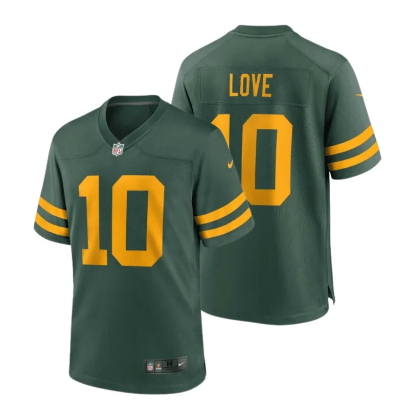 Jordan Love 10 Green Bay Packers Jersey 50s Classic Game - Green & Gold