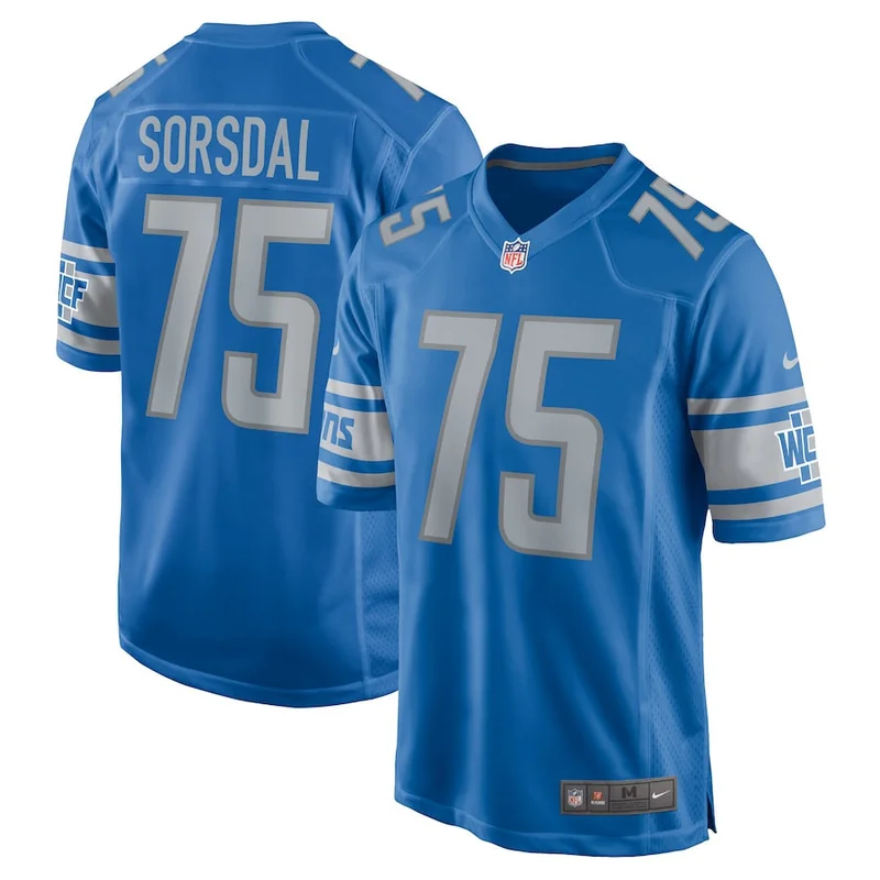 Chase Lucas 27 Detroit Lions Jersey Team Game - Blue - Image 2