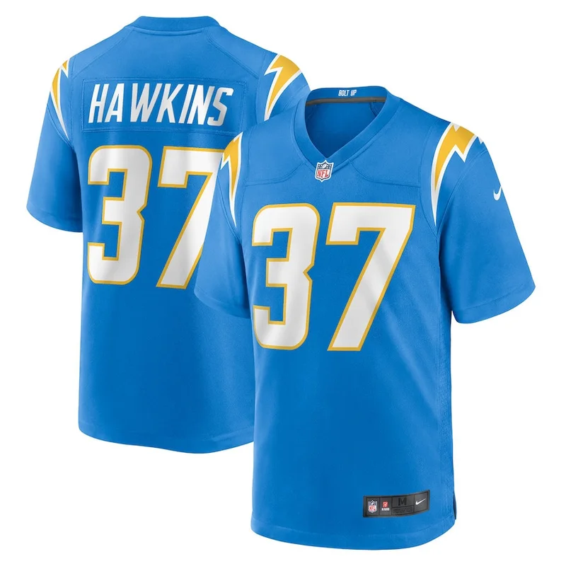 Jaylinn Hawkins 37 Los Angeles Chargers Game Jersey - Powder Blue