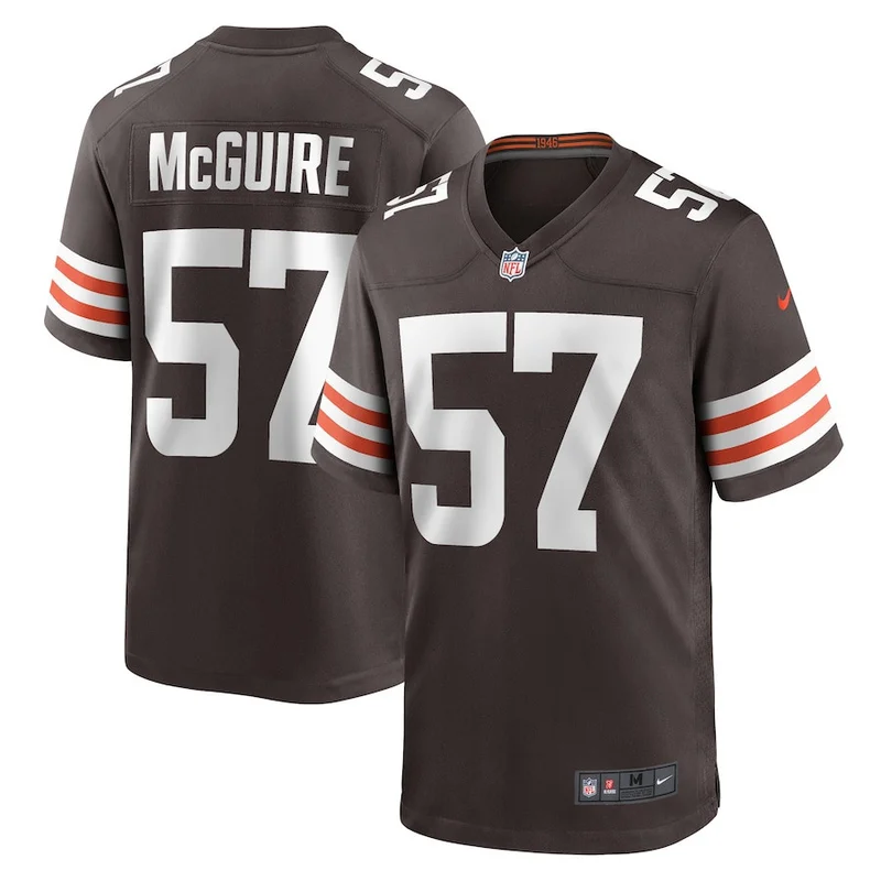 Isaiah McGuire 57 Cleveland Browns Jersey Team Game - Brown
