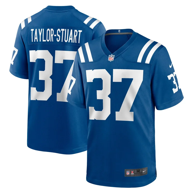 Isaac Taylor-Stuart 37 Indianapolis Colts Jersey Team Game - Royal - Image 2