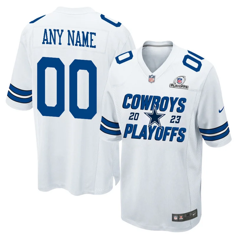 Dallas Cowboys Jersey 2023 Playoffs Iconic Game Custom - White