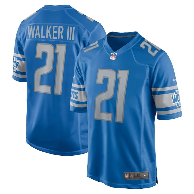 Terrion Arnold #0 Detroit Lions Jersey Super Bowl LIX - - Blue - Image 3