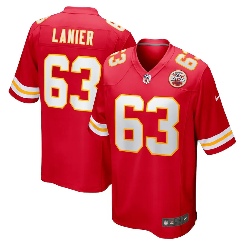 Truman Jones 57 Kansas City Chiefs Jersey Super Bowl LVIII Patch Game - Red - Image 3