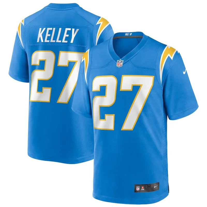 Joshua Kelley 27 Los Angeles Chargers Game Jersey - Powder Blue