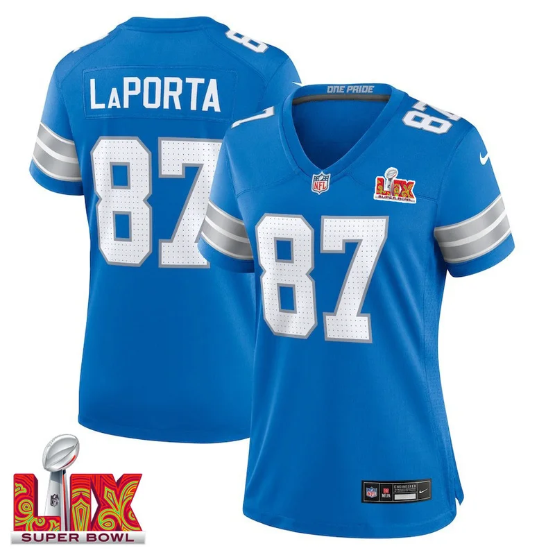 Penei Sewell 58 Detroit Lions Jersey Team Game - Blue - Image 5