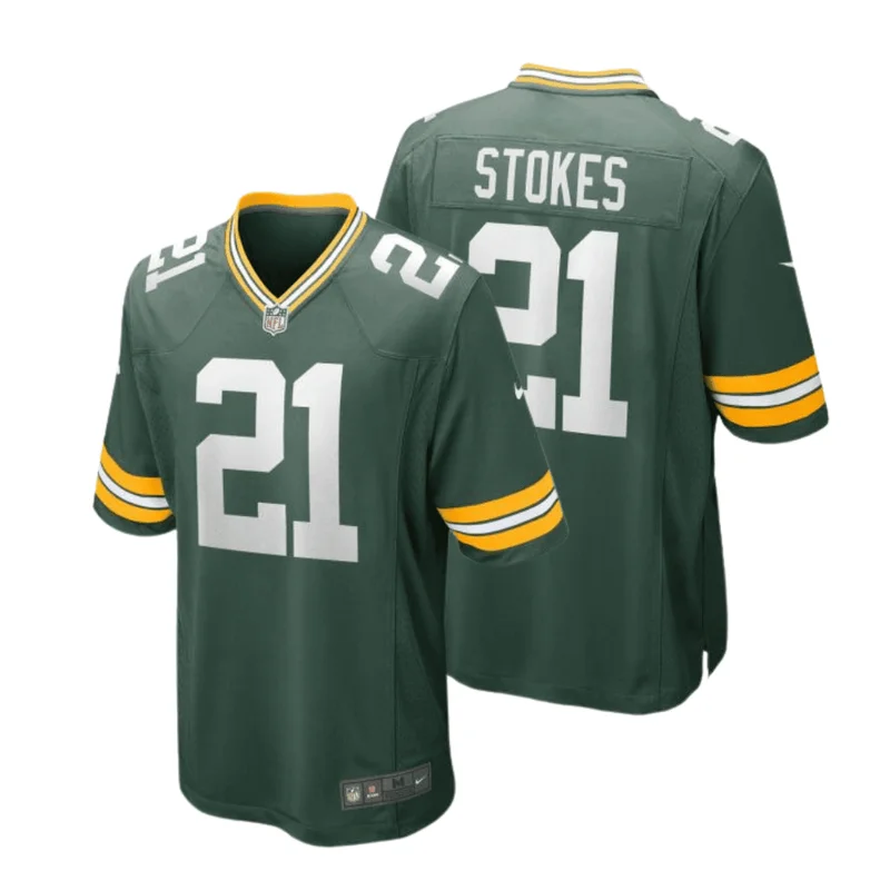 Eric Stokes 21 Green Bay Packers Jersey Away Game - White - Image 3