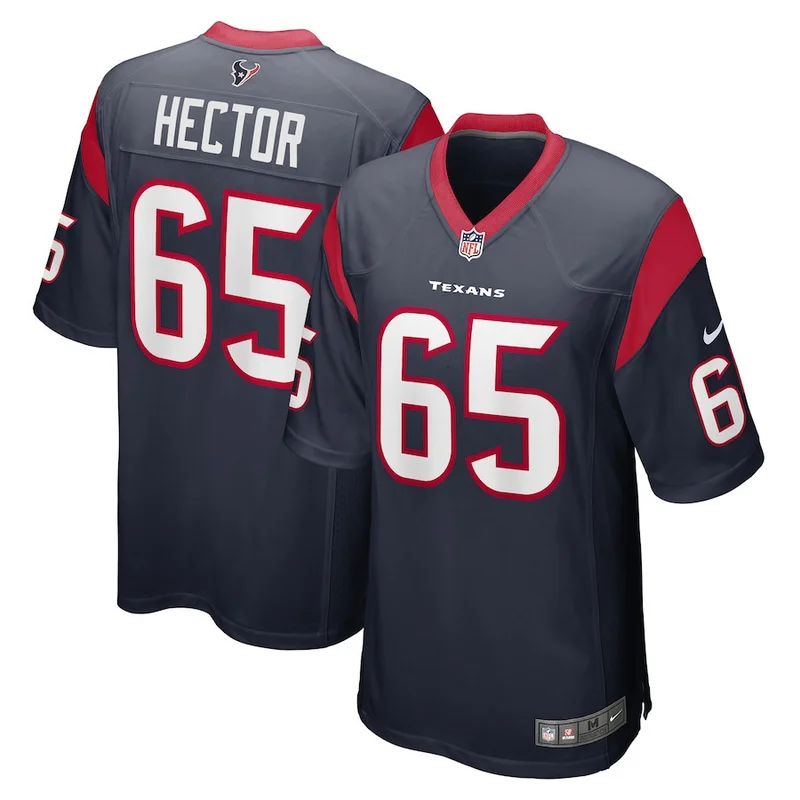 Bruce Hector 65 Houston Texans Game Jersey - Navy