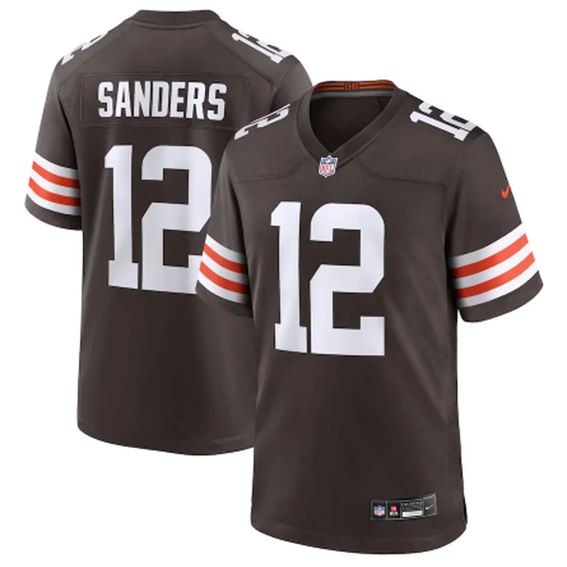 Cleveland Browns Jersey 12 Shedeur Sanders Orange 2025 Draft F.U.S.E Vapor Limited Stitched Football - Image 4